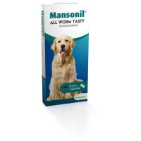 Mansonil All Worm Tasty Bone - Anti wormenmiddel - 6 tab Vanaf 2.5 Kg. 1 Tab Per 10 Kg