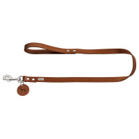 Hunter Looplijn Leder Cognac - Hondenriem - 100x2 cm