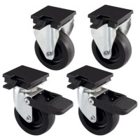 Ferplast Set Wielen Atlas 50/60 - Hondentransportbox - Zwart 4 stuks