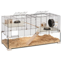Ferplast Knaagdierenkooi Karat 120 - Dierenverblijf - 118.5x50.5x61.5 cm Zwart Transparant