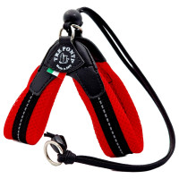 Tre Ponti Liberta Hondentuig Mesh - Hondenharnas - Rood&Reflectie 30-40 Cm Tot 5 Kg