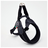 Tre Ponti Fibbia Verstelbaar Hondentuig Mesh Zwart&Reflectie - Hondenharnas - 35 - 49 cm Tot 5 Kg