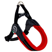 Tre Ponti Fibbia Verstelbaar Hondentuig Mesh - Hondenharnas - Rood&Reflectie 44-59 Cm Tot 7 Kg