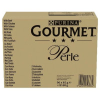 Gourmet Perle Duo - Land & Zee - Kattenvoer - Rund Kip Zalm 96x85 g