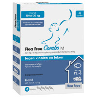 Flea Free Spot-On Combo Hond Medium - Anti vlooien en tekenmiddel - 4 pip 10-20 Kg