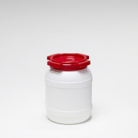 Curtec Voerton Schroefdeksel Wit&Rood - Voerbewaarton - 6 l