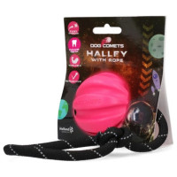 Dog Comets Ball Halley Met Touw - Hondenspeelgoed - Pink