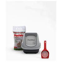 Peewee Startpakket Ecohus - Kattenbak - 56x39x38.5 cm Antraciet Grijs