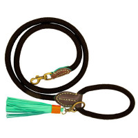 Dwam Looplijn Sand Touw - Hondenriem - 155x1.4 cm Zwart
