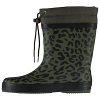 Xq Footwear Dames Regenlaars Gevoerd Leopard&Groen - Laarzen - 37