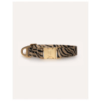 Dogguo Zebra Collar - Hondenhalsband - Ø26 cm Beige Zwart L