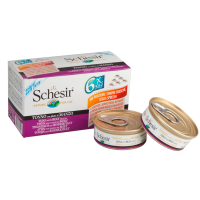 Schesir Kat Blik Tonijn/Rundvlees Multipack 6x50 gram