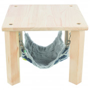 Trixie Schuilplaats Met Hangmat Sunny - Kooi Accessoire - 28x28x24 cm Houtkleur Grijs