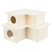 Trixie Meerkamerhuis. 3 Kamers - Kooi Accessoire - 30x30x12 cm