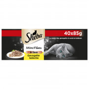 Sheba Mini Filets In Saus Maaltijdzakjes Multipack - Kattenvoer - Gevogelte 40x85 g