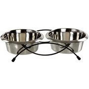 Adori Dubbele Eetbak Rvs Met Onderstel S 16 cm