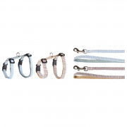 Flamingo Kittenharnas + Lijn Serwan - Kattentuigje - Assorti 16-25cm 10mm