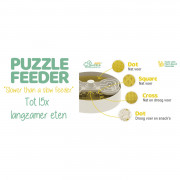 Puzzle Feeder Lick Bowl - Voerpuzzel - Ø25x8 cm Wit Geel