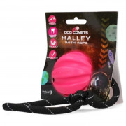 Dog Comets Ball Halley Met Touw - Hondenspeelgoed - Pink