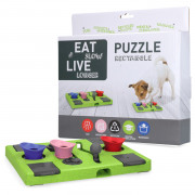 Eat Slow Live Longer Puzzle Rectangle - Hondenspeelgoed - 26x25x5 cm Groen