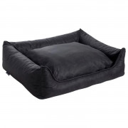 Maxxnobel Orthopedische Sofa Lederlook/Teddy Zwart&Antraciet - Hondenbank - Xsmall