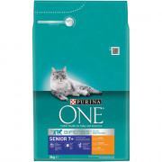 PURINA® ONE Senior 7+ Rijk aan Kip & Volkoren Granen brokjes 3 kg