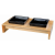Trixie Voer/Waterbak-Set Keramiek/Hout - Kattenvoerbak - 36x7x19 cm Zwart Natural