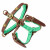 Dwam Hondentuig Rock Leer Bruin&Turquoise - Hondenharnas - 62-74 cm