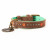 Dwam Halsband Joplin - Hondenhalsband - 19-24 x 2 cm Bruin Turquoise Oranje Xxs
